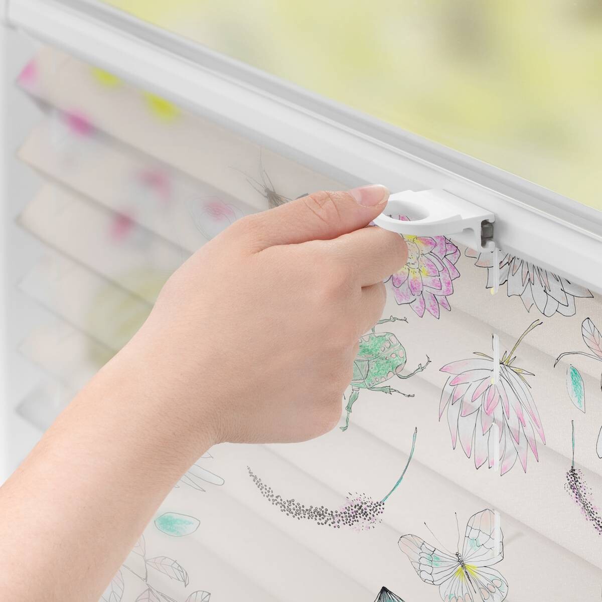 LICHTBLICK Spannplissee Bohemian Garden bunt B/L: ca. 90x130 cm