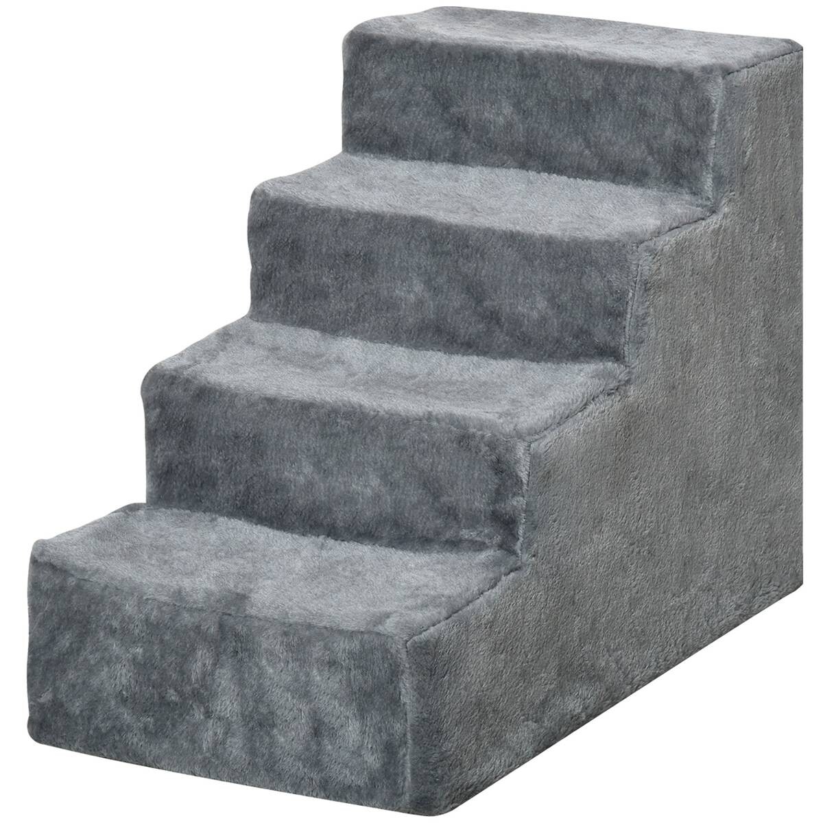 PawHut Haustiertreppe grau Polyester B/H/L: ca. 35x44x60 cm