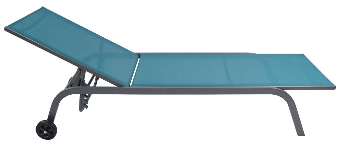 VCM Sonnenliege Sonlas blau Textilene B/H/L: ca. 58x32x192 cm