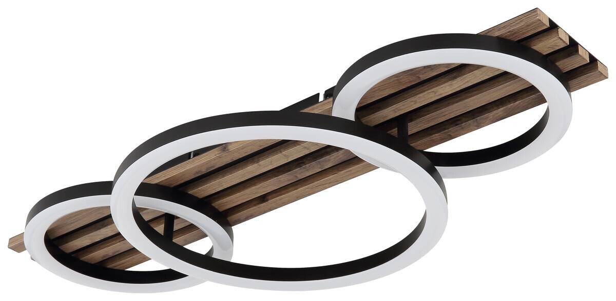 GLOBO Deckenleuchte Opal mattschwarz Metall MDF B/H/D: ca. 62x9,5x30 cm 1 Brennstellen