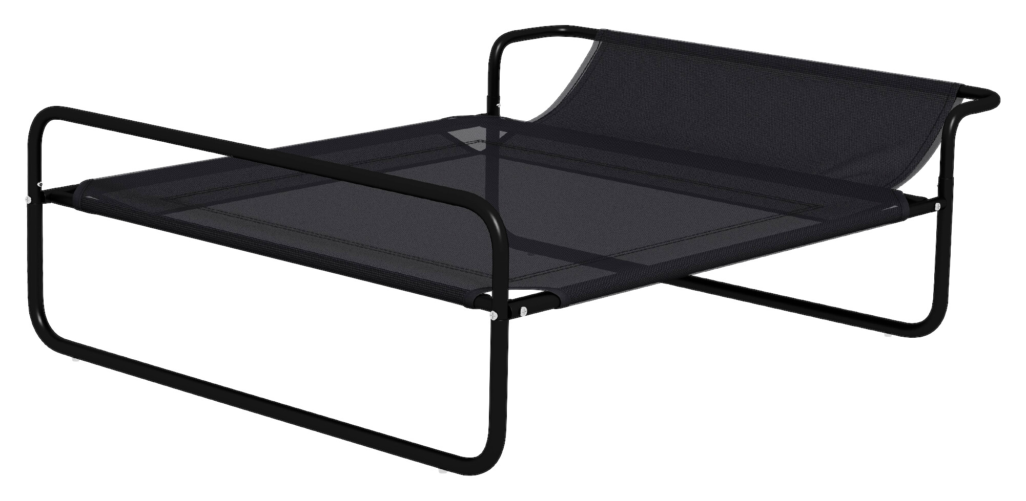 PawHut Hundeliege schwarz Stahl B/H/L: ca. 69x29x91 cm