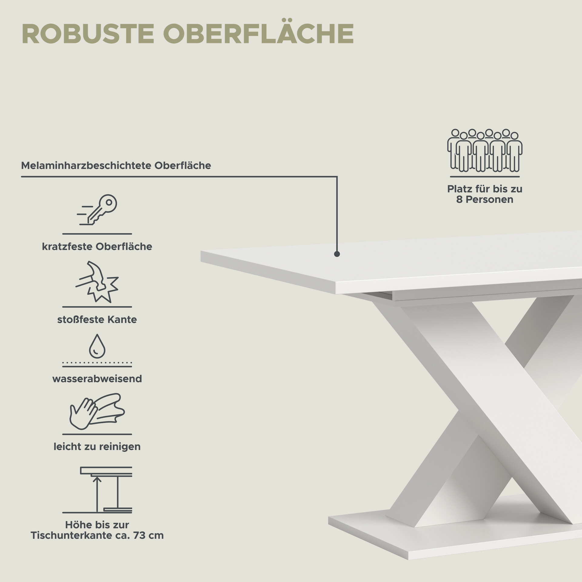 Esstisch MOTION weiß B/H/T: ca. 150x76x90 cm