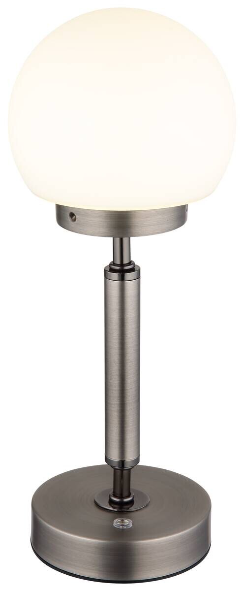 GLOBO LED-Tischleuchte Opal anthrazit Glas Metall Kunststoff H/D: ca. 28,5x11,5 cm 1 Brennstellen