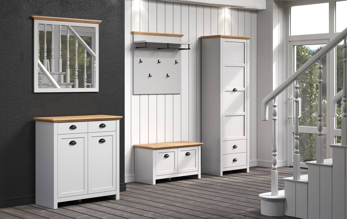 Garderobenpaneel Landside Lichtgrau Eiche Artisan Nachbildung B/H/T: ca. 91x82x27 cm