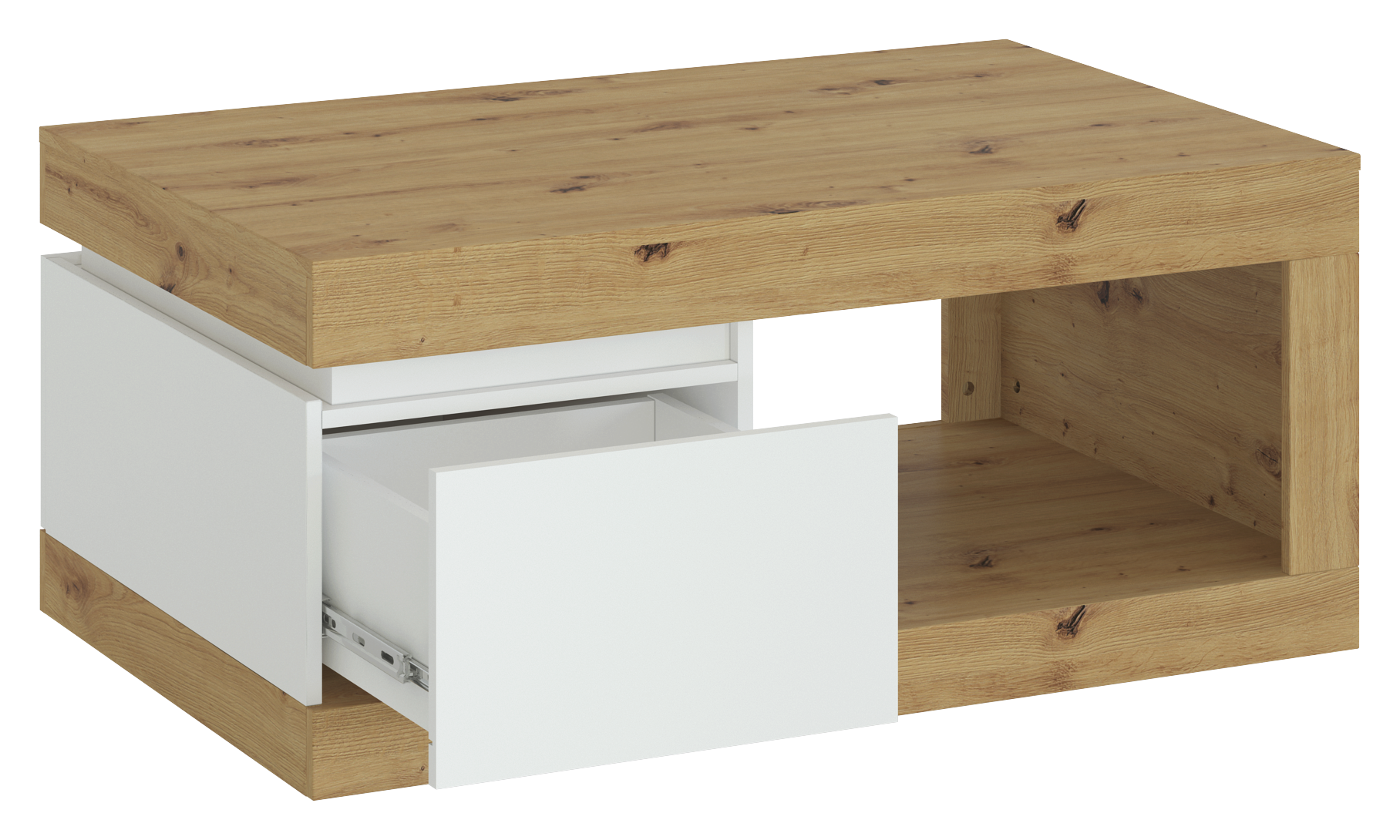 Couchtisch Luci Eiche Artisan Alpinweiß B/H/T: ca. 110x50x70 cm