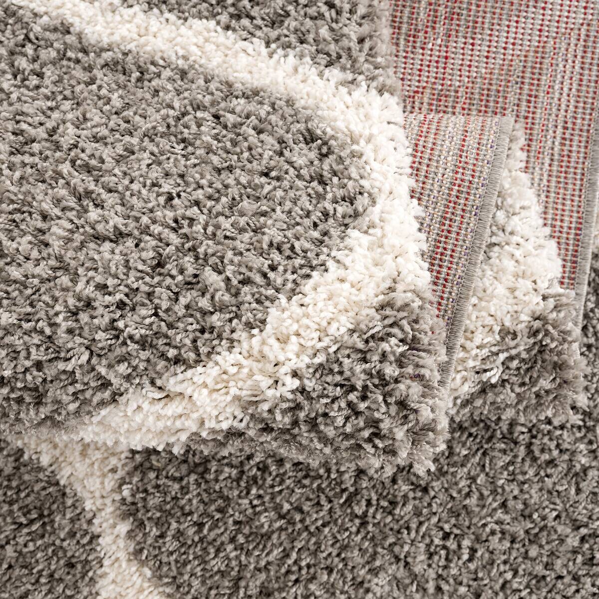 Sanat Hochflorteppich MADRID hellgrau B/L: ca. 150x150 cm