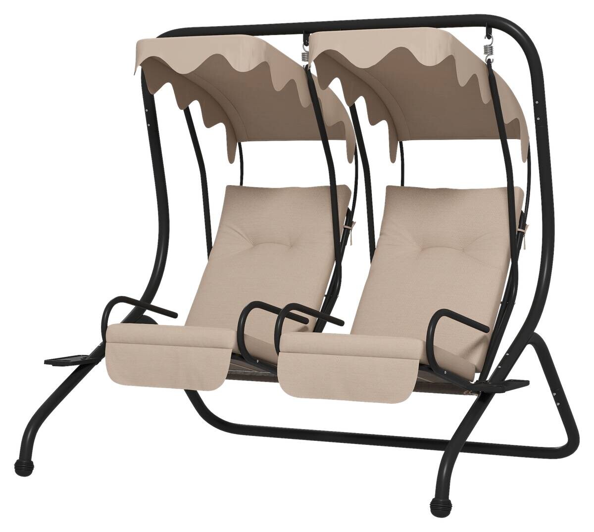 Outsunny Hollywoodschaukel beige Polyester B/H/L: ca. 136x170x170 cm