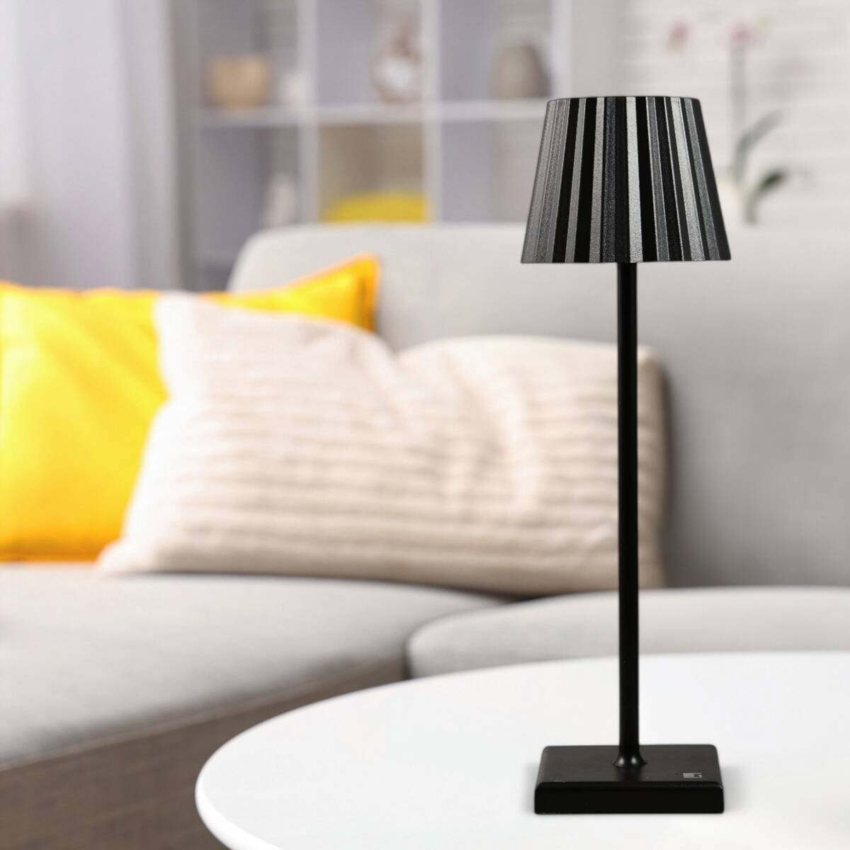 BERGNER LED-Tischleuchte Charcoal schwarz B/H: ca. 11,6x38 cm