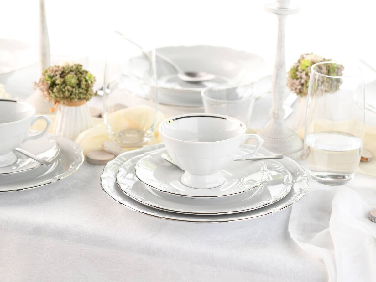 CreaTable Tafelservice Maria Theresia platin Porzellan 30 tlg.