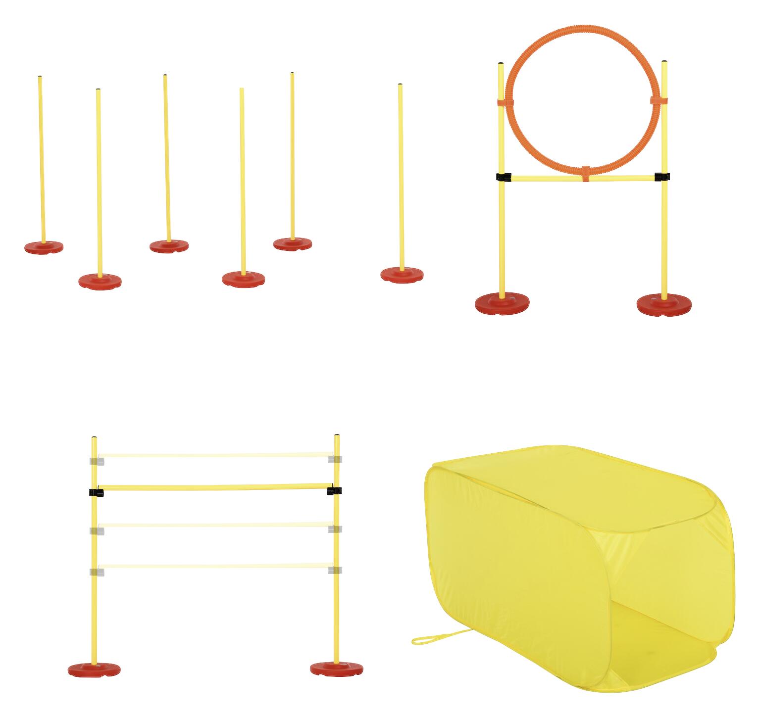 PawHut Agility gelb Kunststoff B/H/L: ca. 128x100x105 cm