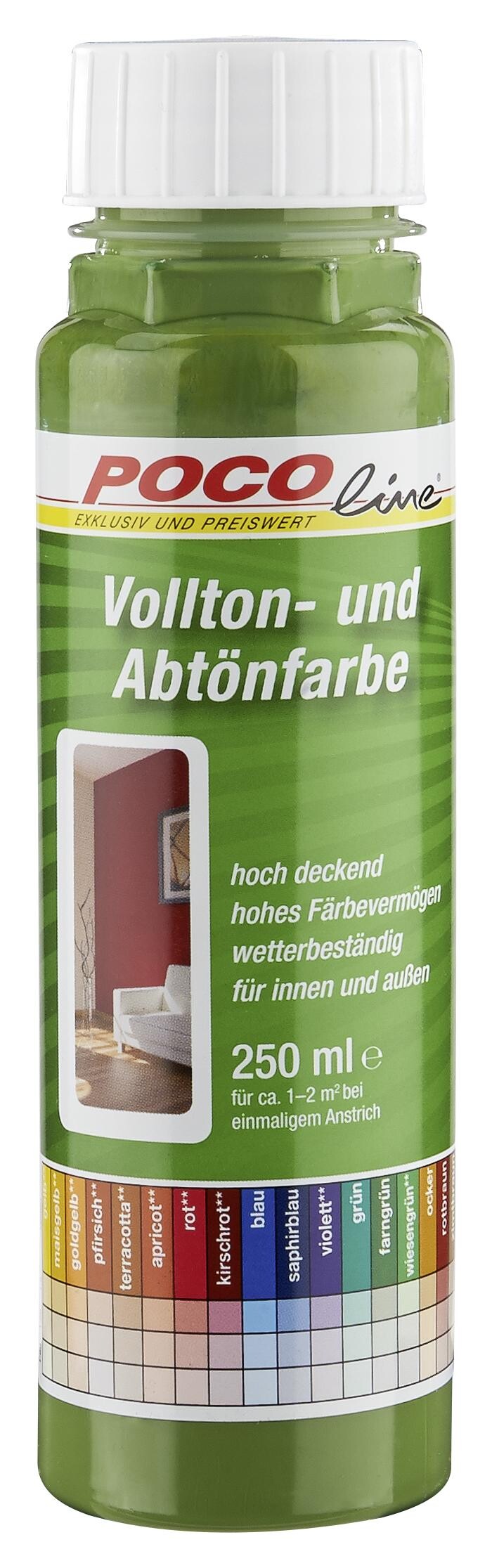POCOline Vollton- und Abtönfarbe farngrün ca. 0,25 l