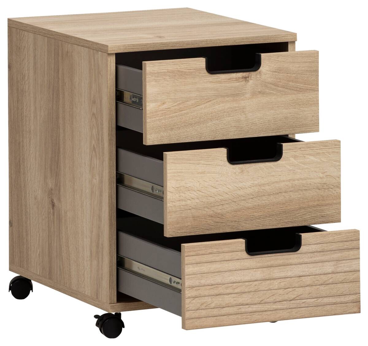 Rollcontainer Emmik Eiche Eiche weiß Nachbildung B/H/T: ca. 40,1x57x50 cm