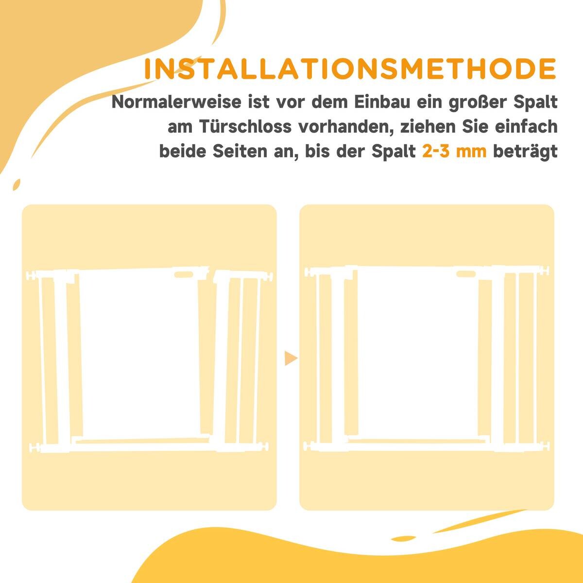 PawHut Türschutzgitter schwarz Stahl B/H/L: ca. 2x76x103 cm