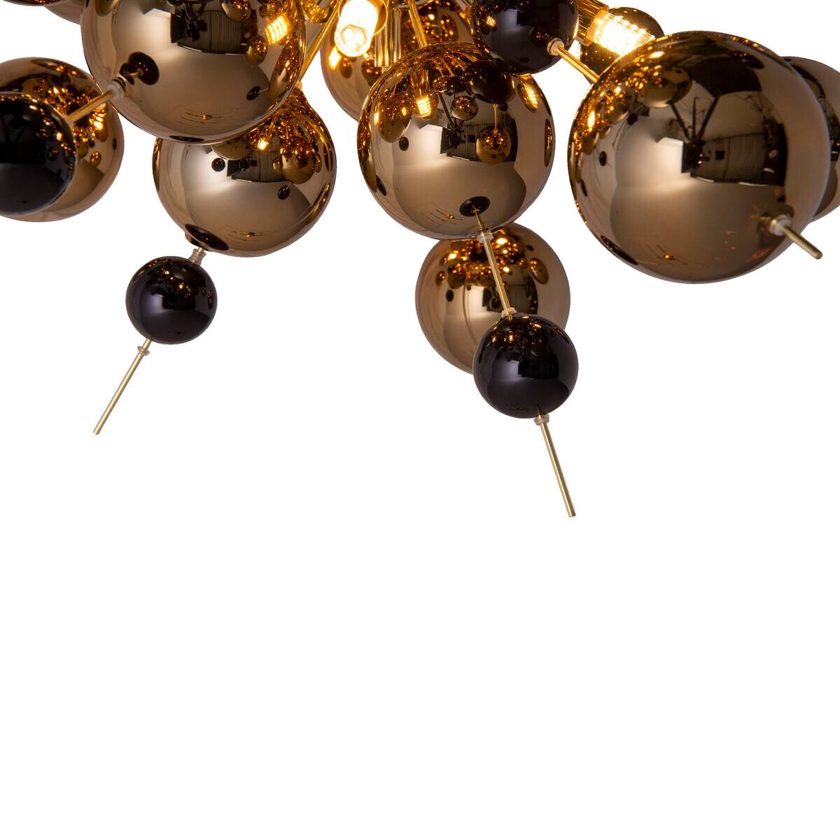 Näve Leuchten Pendelleuchte 7026458 gold Glas Metall B/H/T: ca. 65x150x65 cm G9 10 Brennstellen