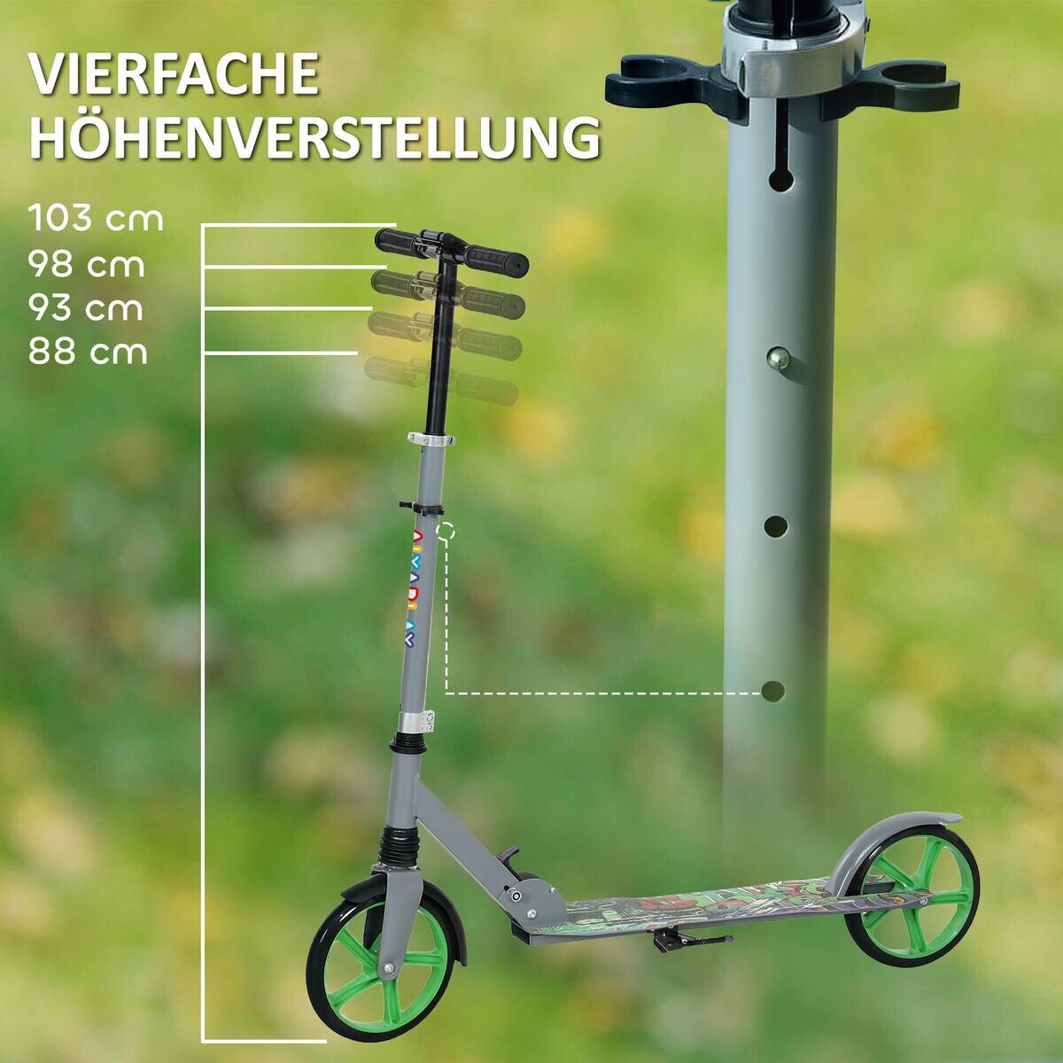 AIYAPLAY Kinderscooter grün B/H/L: ca. 38x103x94 cm