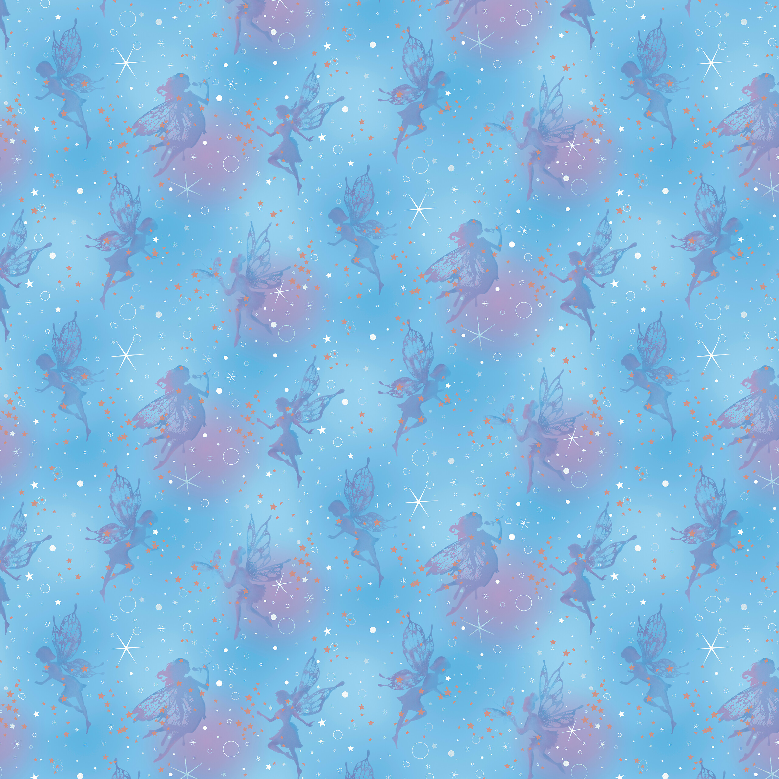 UGEPA Papiertapete Feen blau B/L: ca. 0,53x10 cm