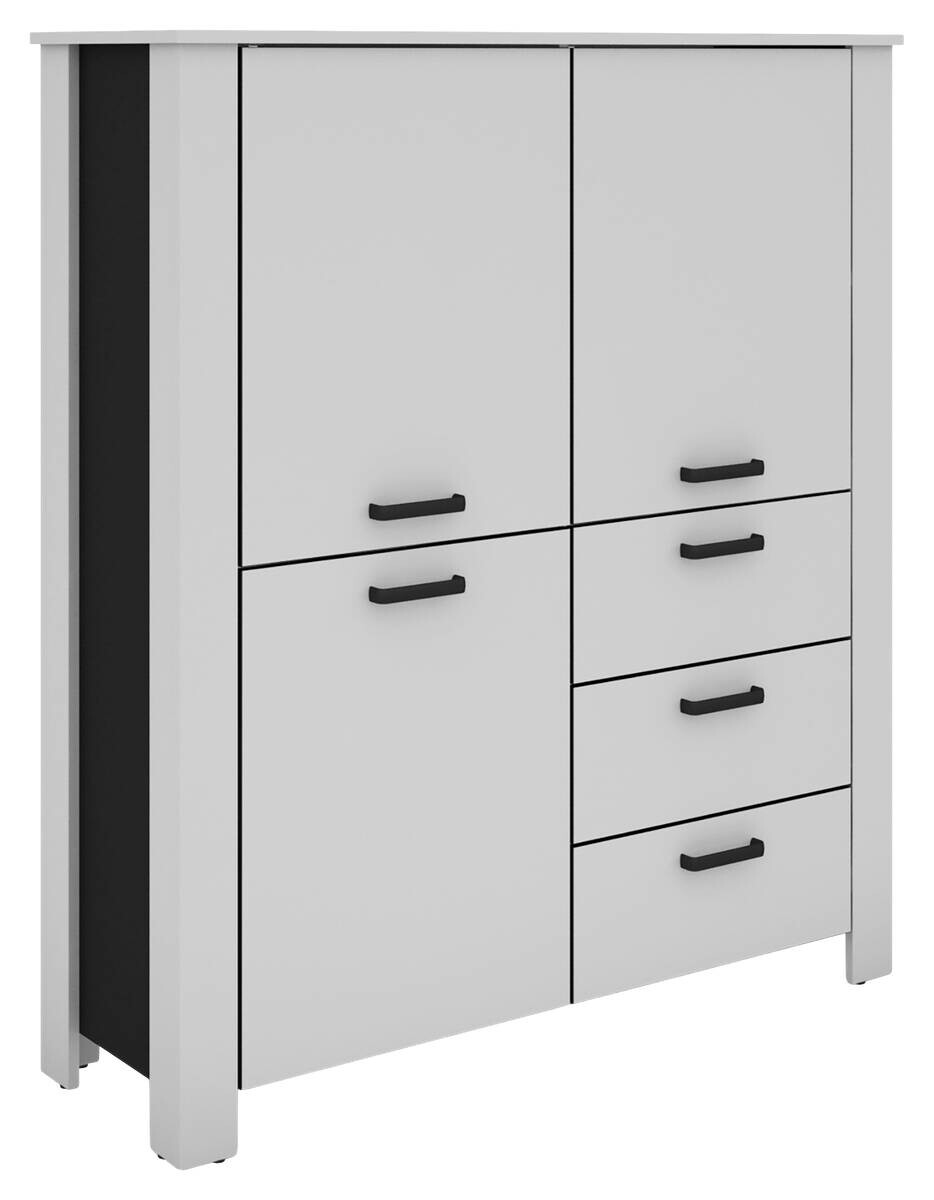 Highboard FARO weiß schwarz B/H/T: ca. 120x137x40 cm