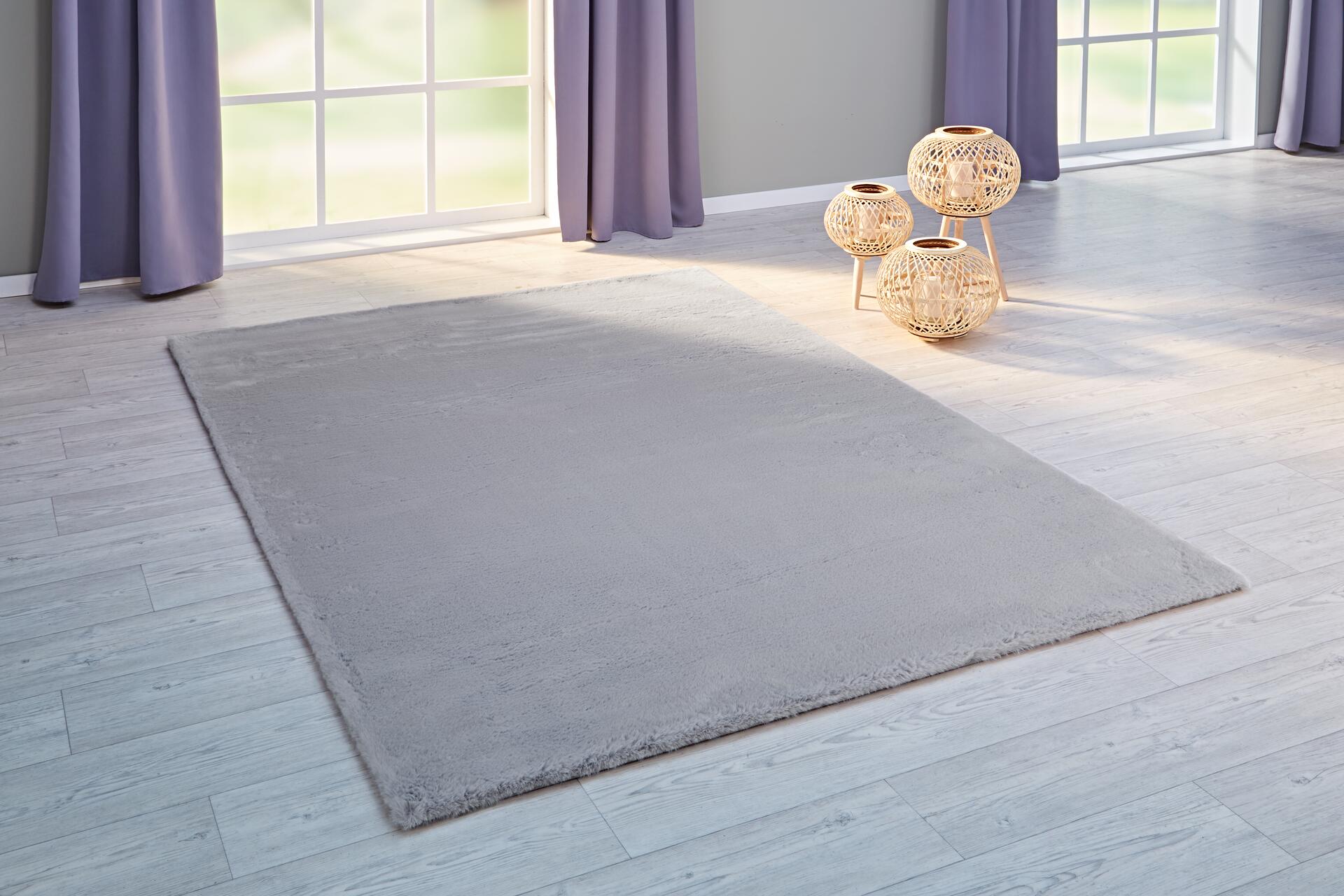 Fellimitat Moyo silber B/L: ca. 200x290 cm