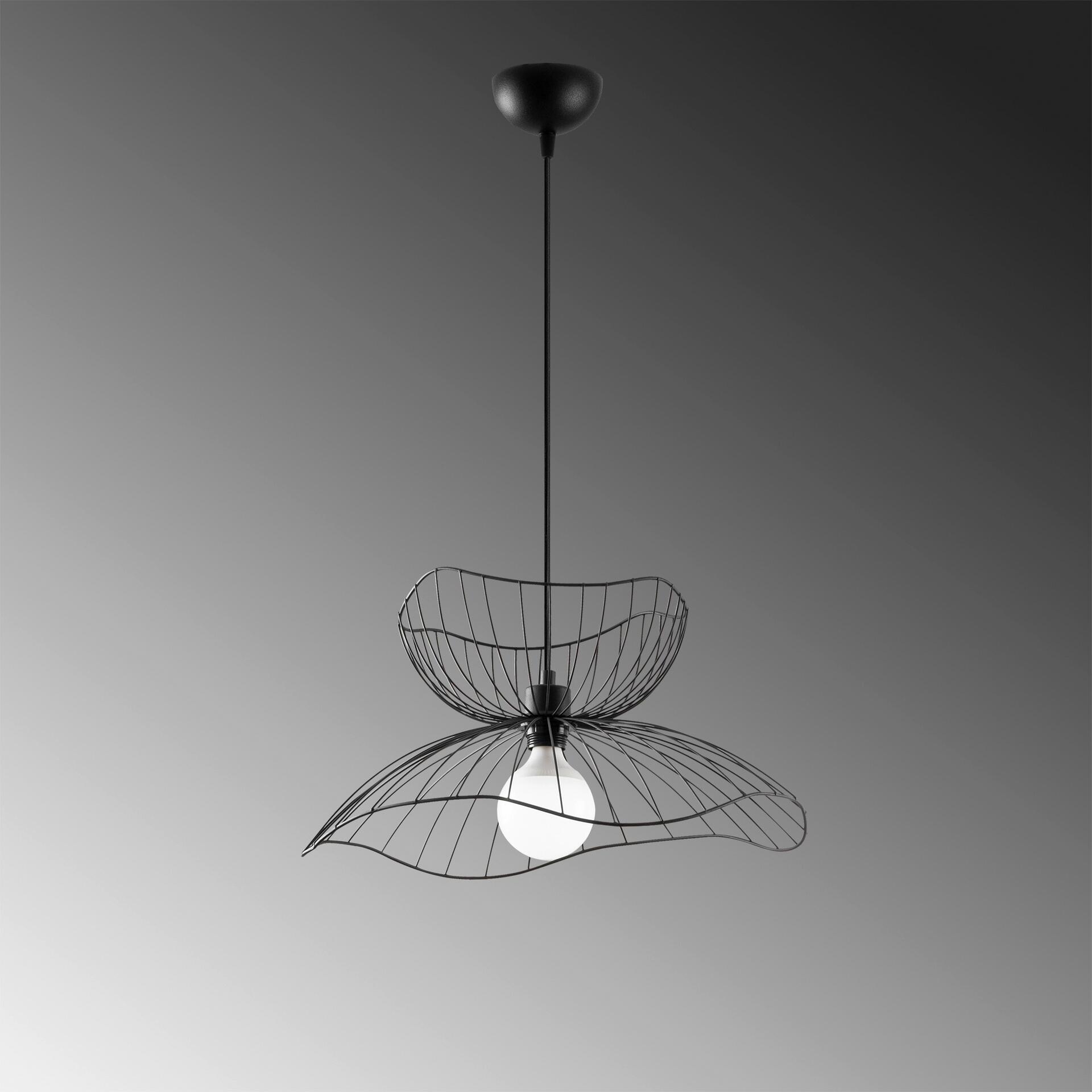 Opviq Pendelleuchte Farac-6390 schwarz B/H/T/L/D: ca. 50x121x50x50x50 cm E27 1 Brennstellen