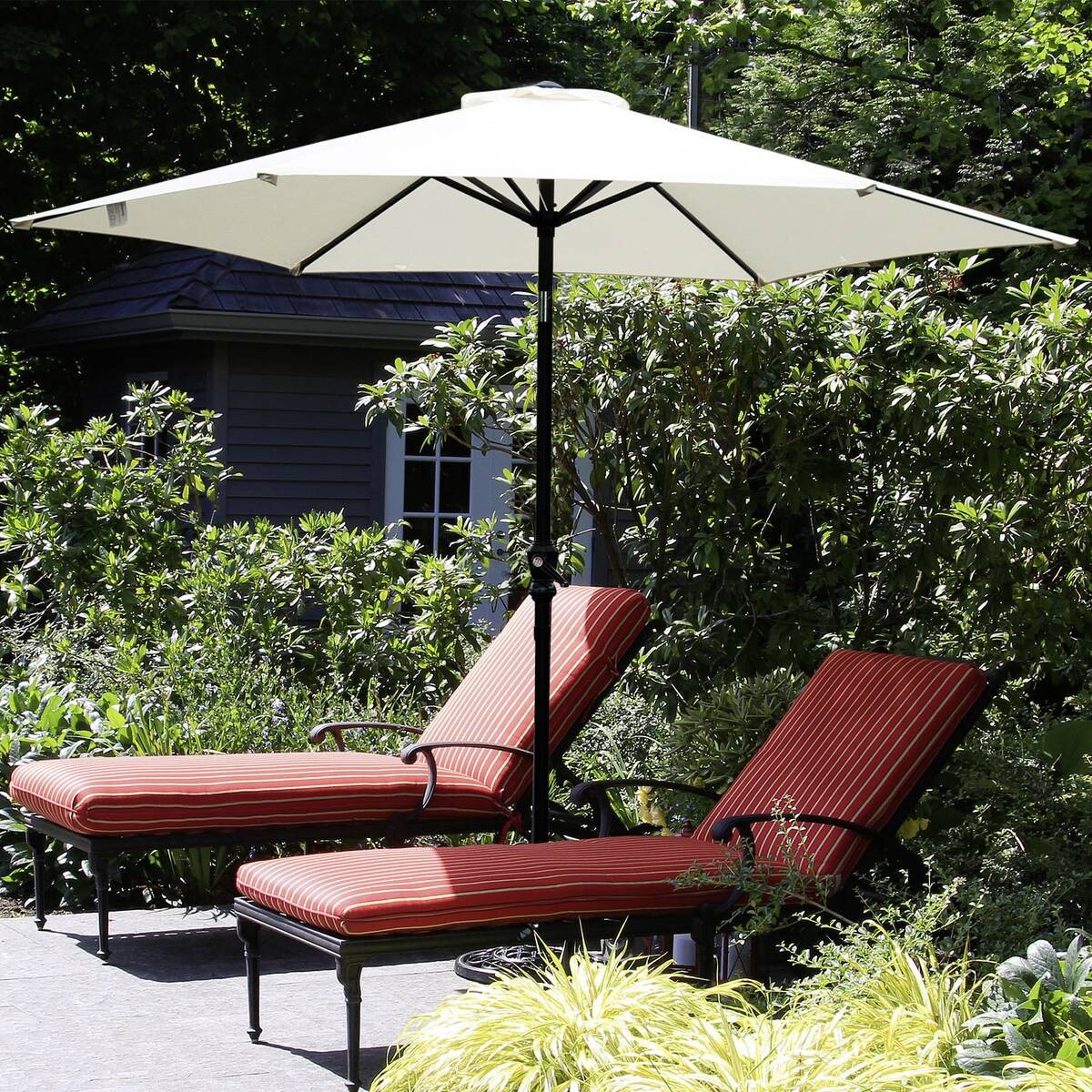 Outsunny Sonnenschirm beige Aluminium B/H/L/S/D: ca. 260x235x260x3,8x270 cm