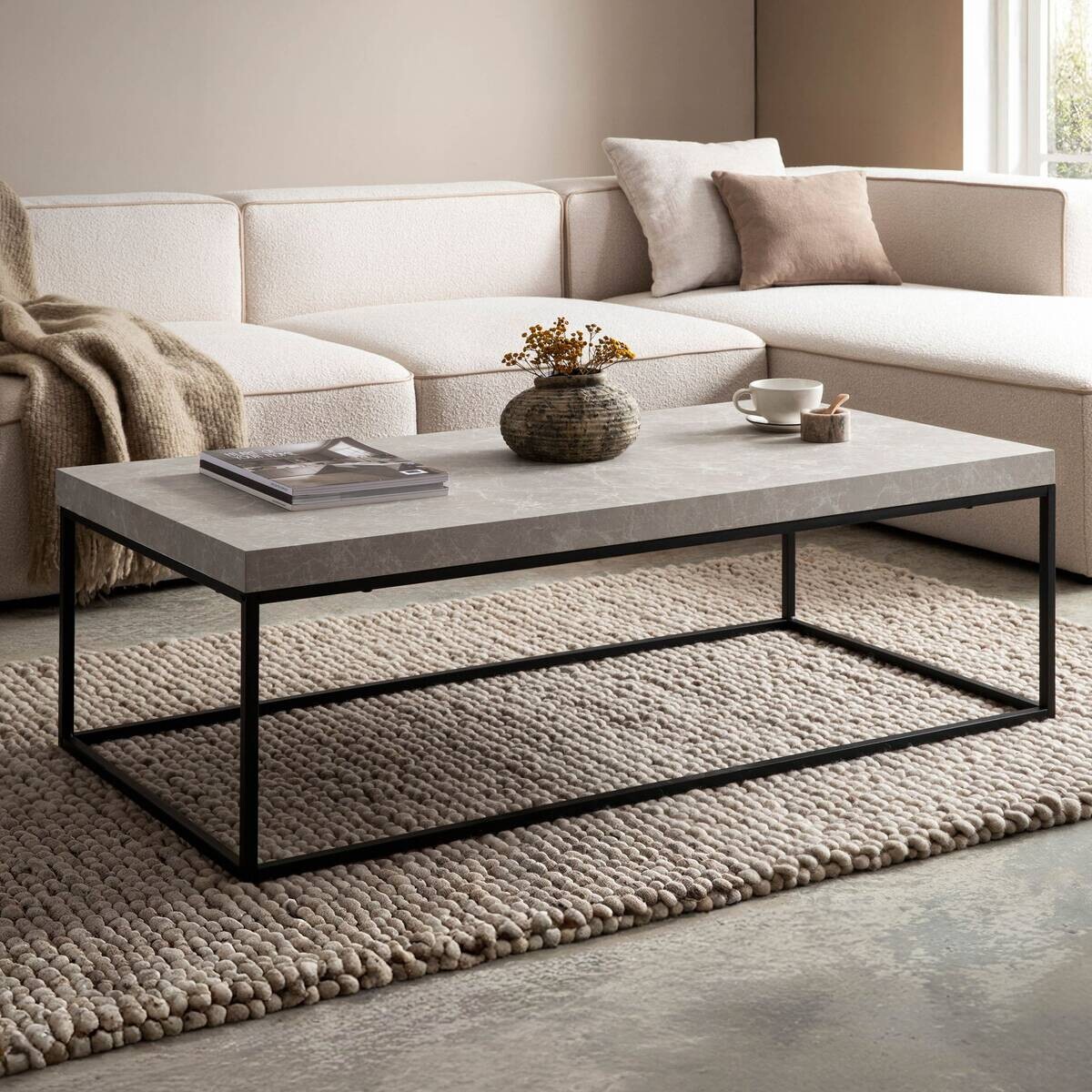 Wohnling Couchtisch Sandgrau B/H/T: ca. 120x38x60 cm