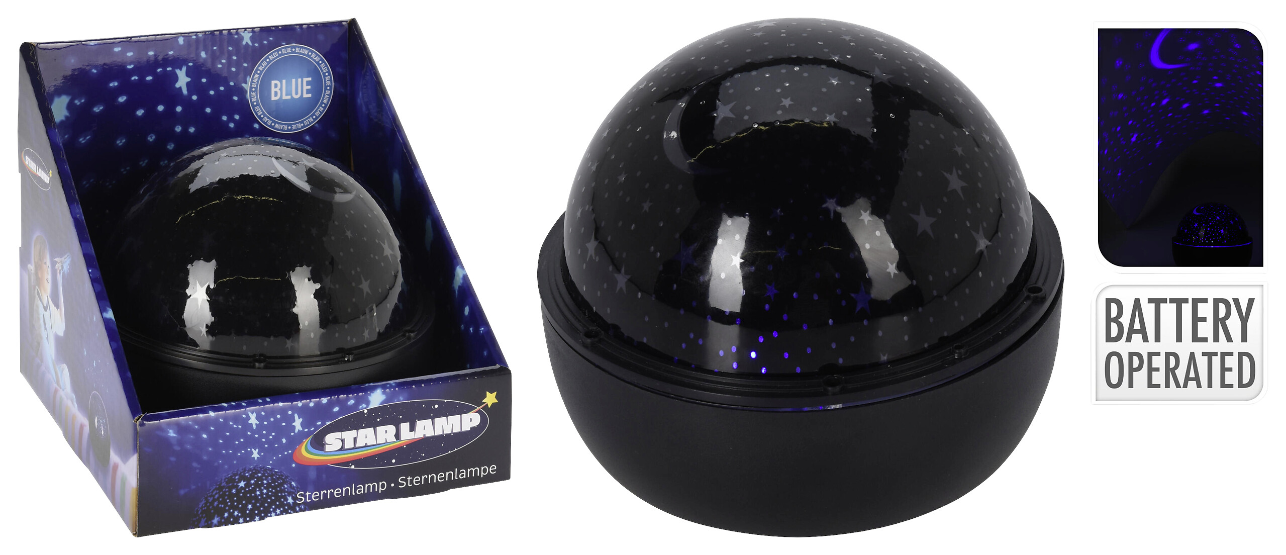 LED-Sternenlampe grau schwarz Kunststoff B/H/L: ca. 17x17x14,5 cm