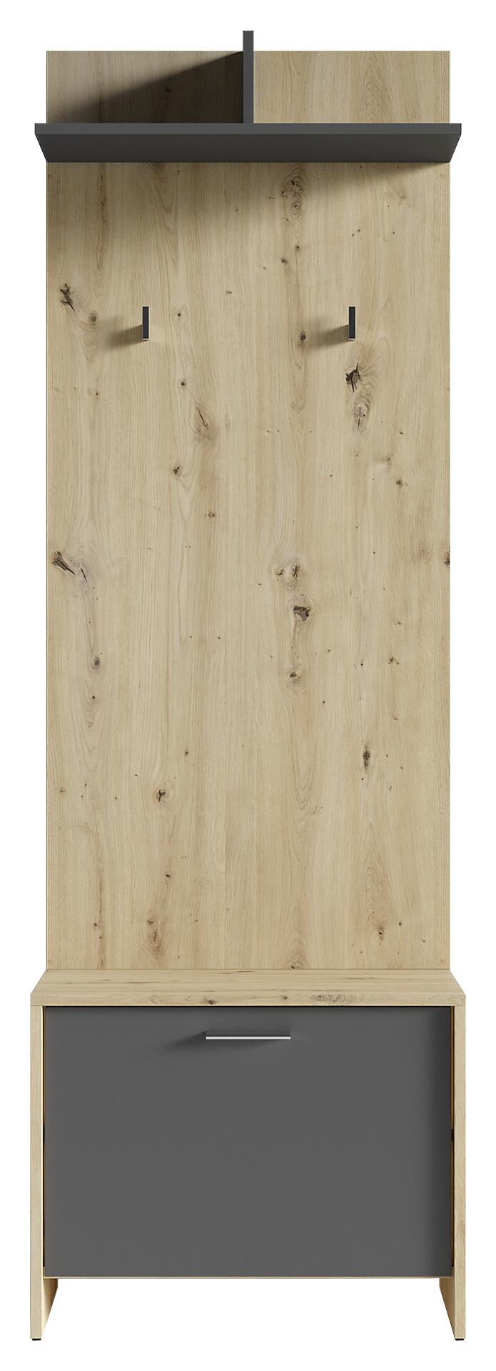 Garderobenset BEN Set 3-tlg. Eiche anthrazit