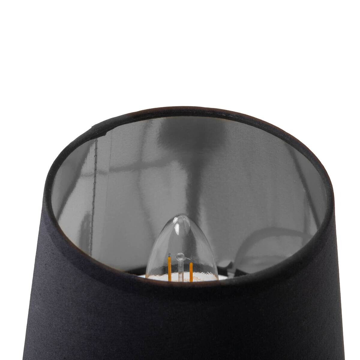 Näve Leuchten Tischleuchte silber Keramik B/H/T/D: ca. 18x45x18x18 cm E14 1 Brennstellen