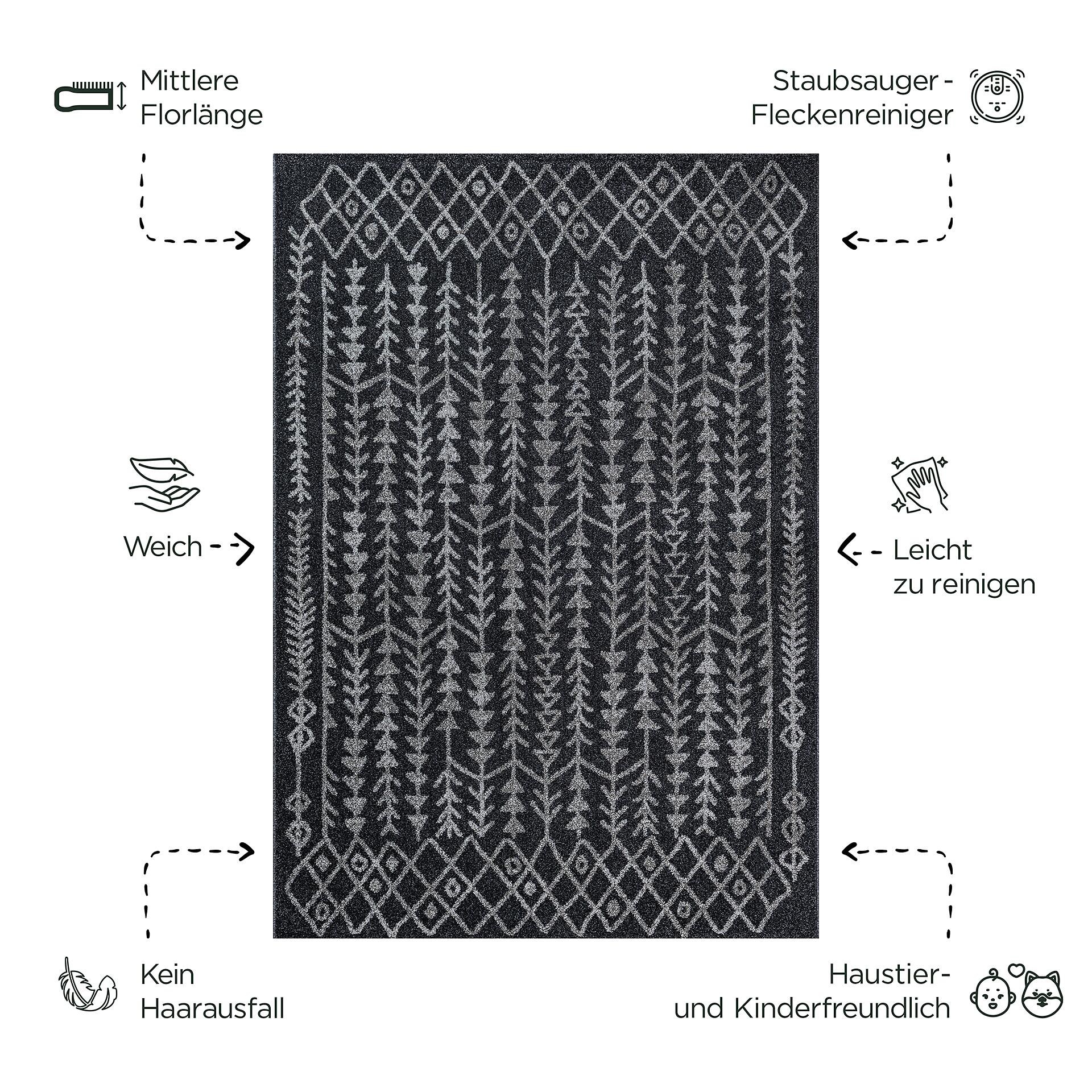 Sanat Teppich schwarz B/L: ca. 200x80 cm