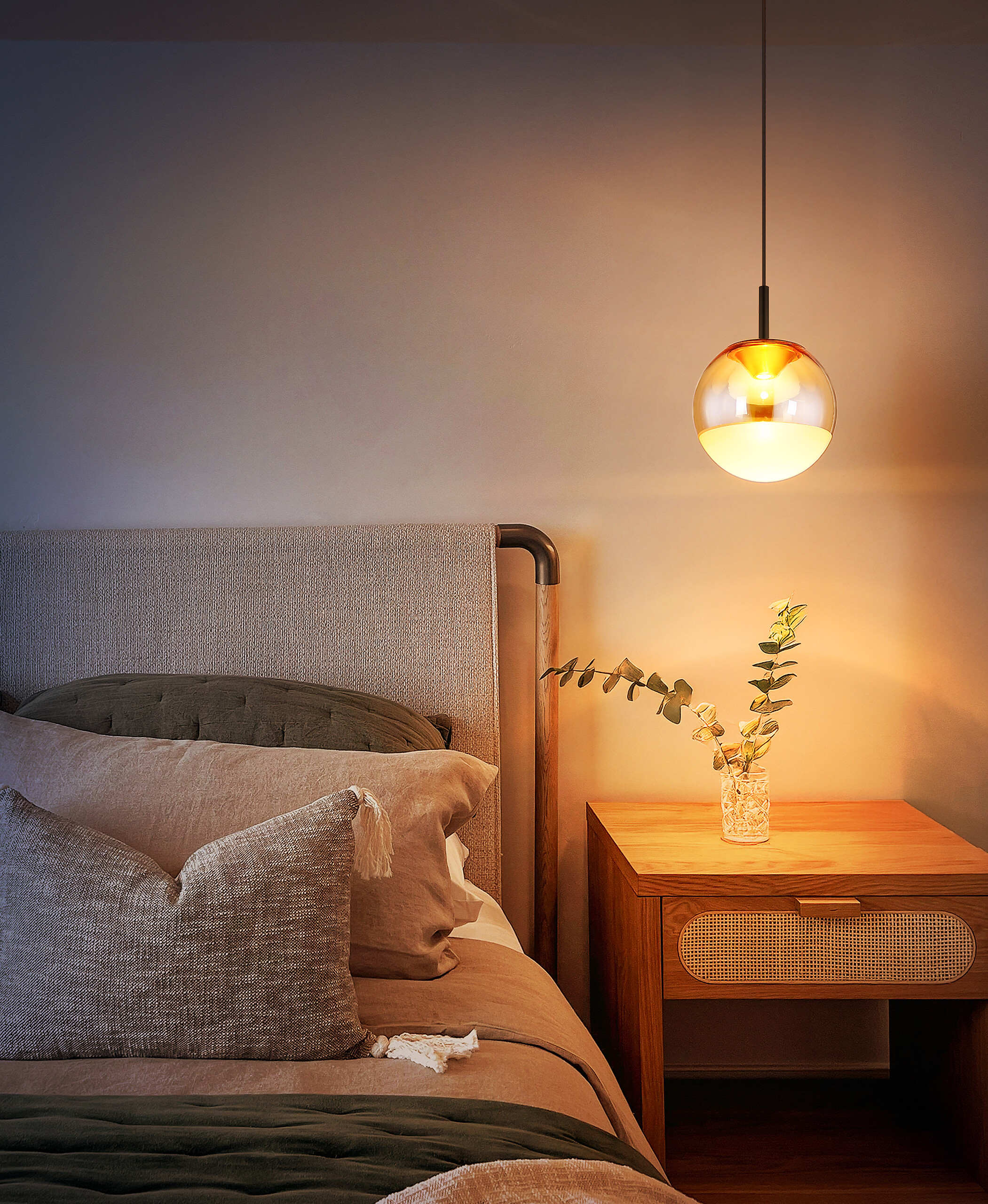 GLOBO LED-Hängeleuchte schwarz messing Metall Aluminium H/D: ca. 130x25 cm 1.0 Brennstellen