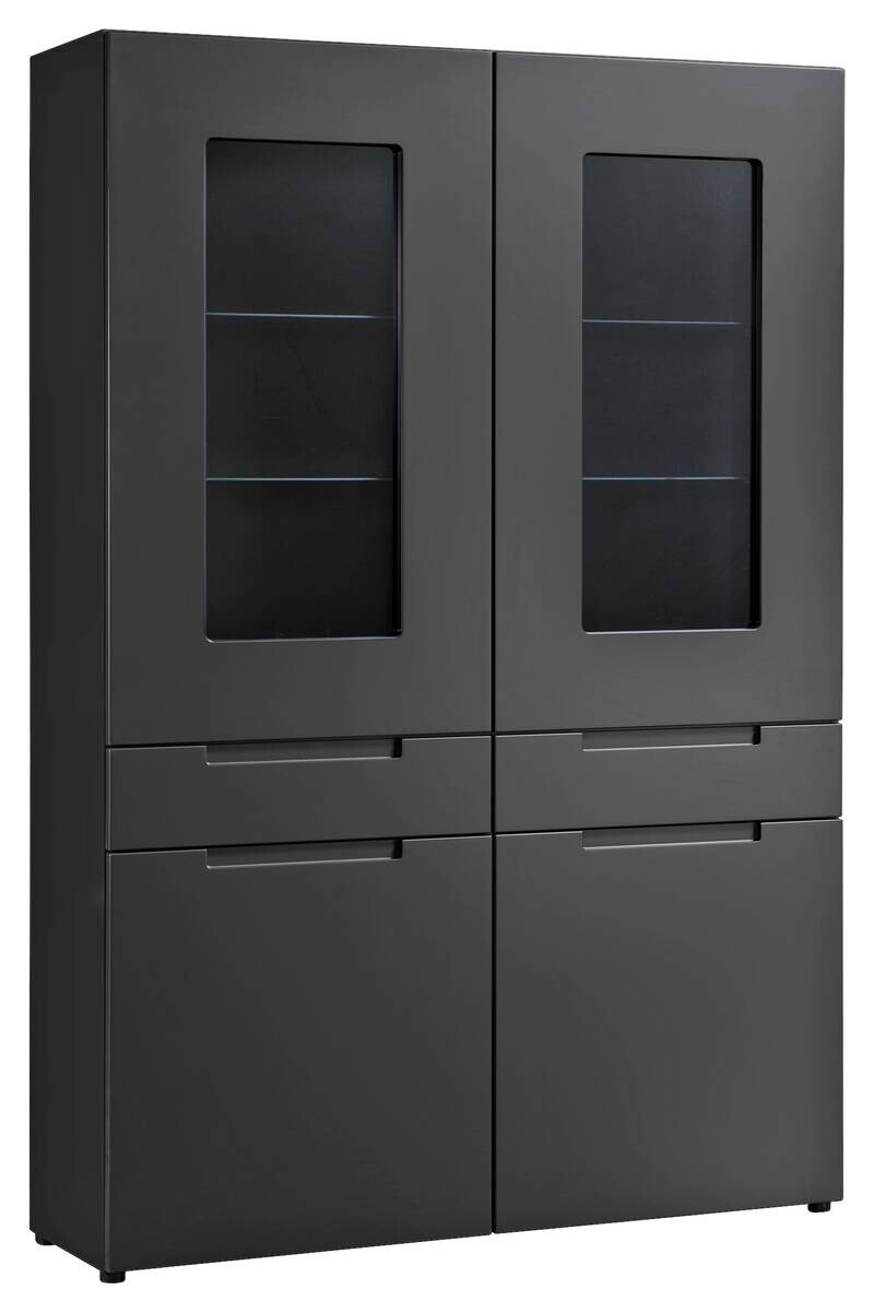 Hochschrank Mailand anthrazit matt MDF B/H/T: ca. 128x191x40 cm