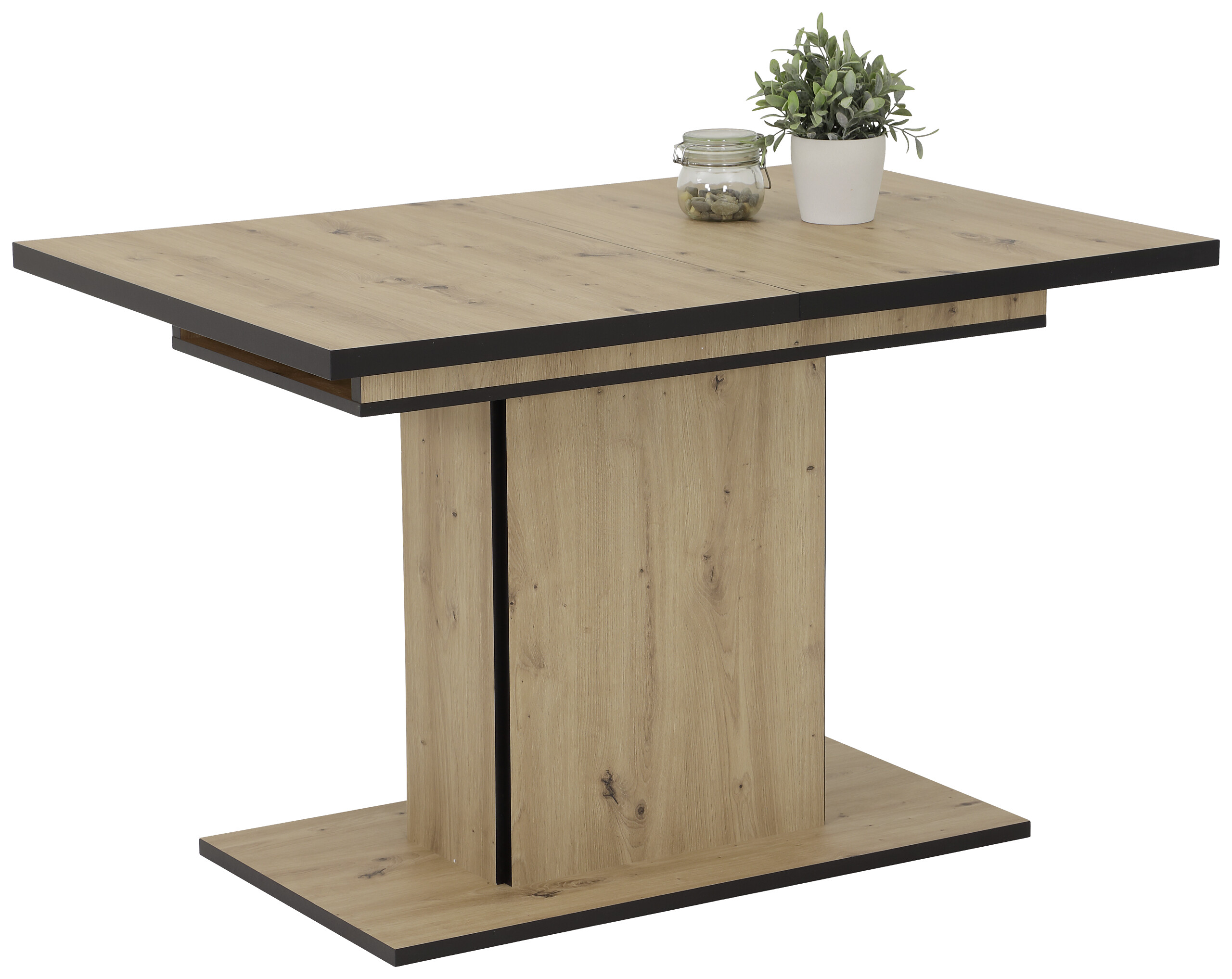 Essgruppe Luise II Eiche anthrazit Microfaser B/H/T: ca. 160x76x80 cm