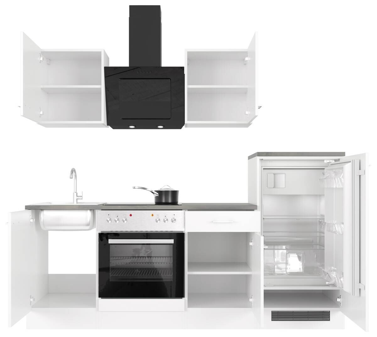 Küchenblock Lucca weiß matt B/H/T: ca. 220x200x60 cm