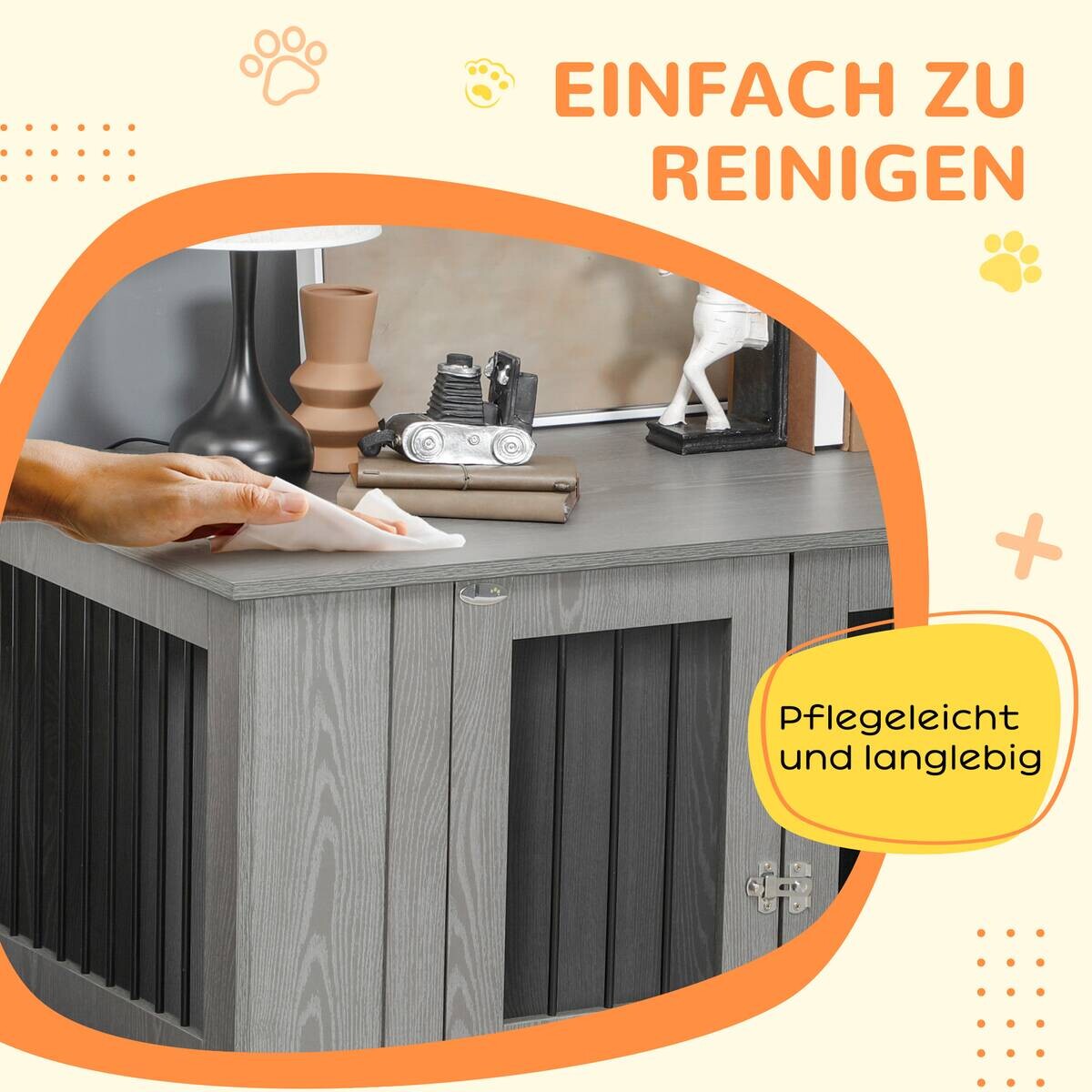 PawHut Hunde-Zubehör grau Spanplatte B/H/L: ca. 60x116x87 cm