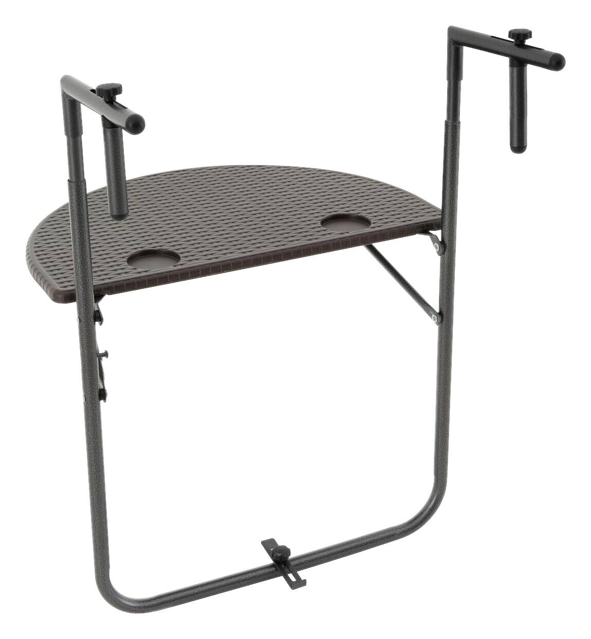 VCM Balkonhängetisch braun Polyrattan B/H/T: ca. 60x83x62 cm