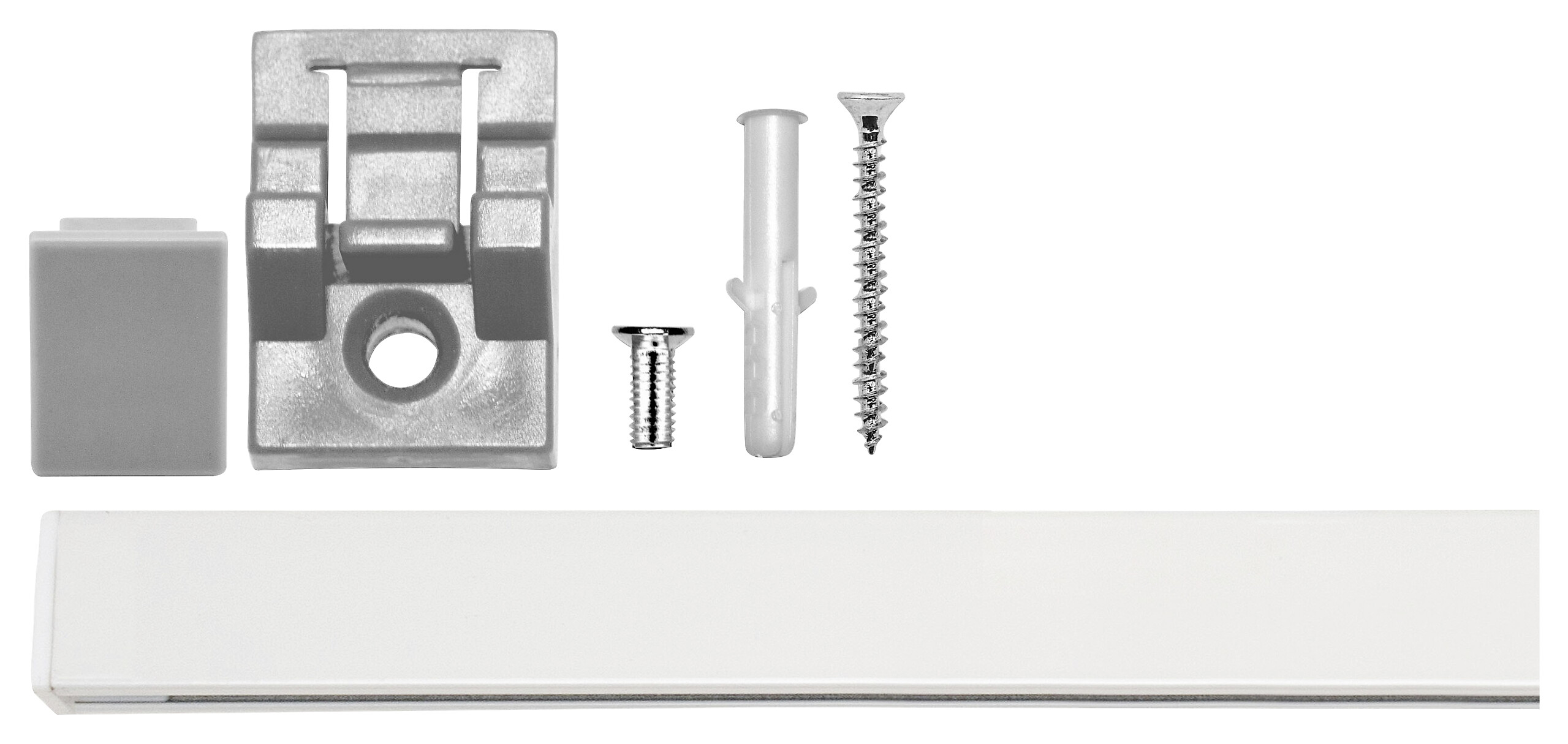 ondeco Gardinenschiene smart weiß Metall L: ca. 200 cm 1.0 Läufe