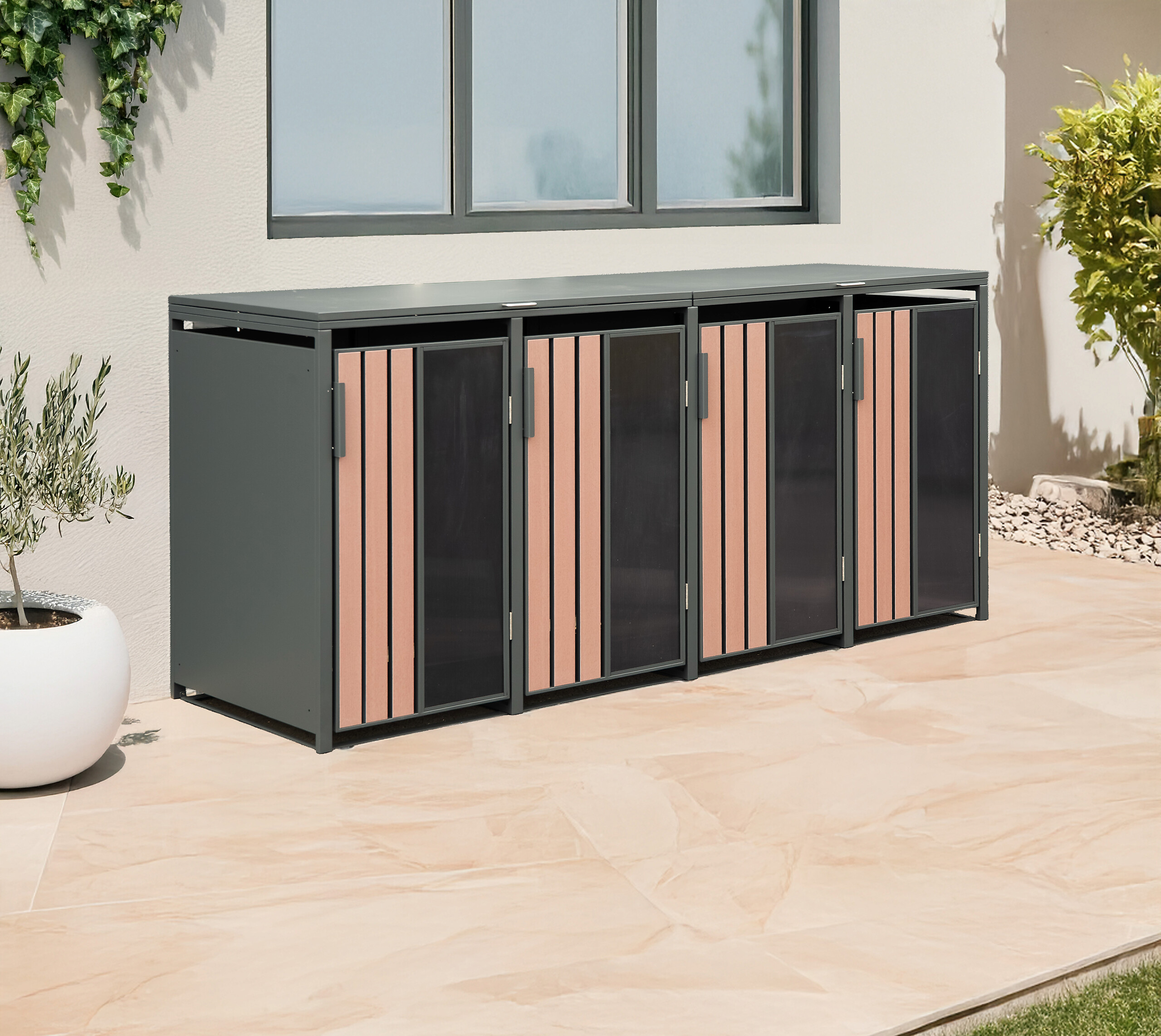 Westmann Mülltonnenbox Status anthrazit B/H/L: ca. 265x116x80 cm