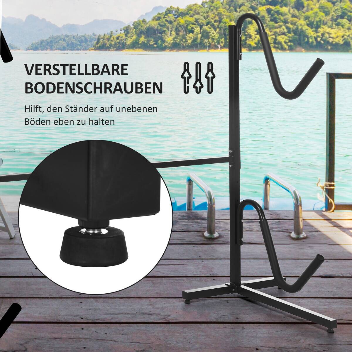 SPORTNOW Outdoor-Aktivitäten schwarz Edelstahl B/H/L: ca. 72,5x240x157 cm