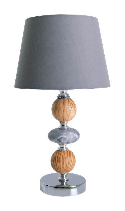 Näve Leuchten Keramik Tischleuchte NV3183516 grau Keramik Stoff H/D: ca. 36x20 cm E14 1 Brennstellen