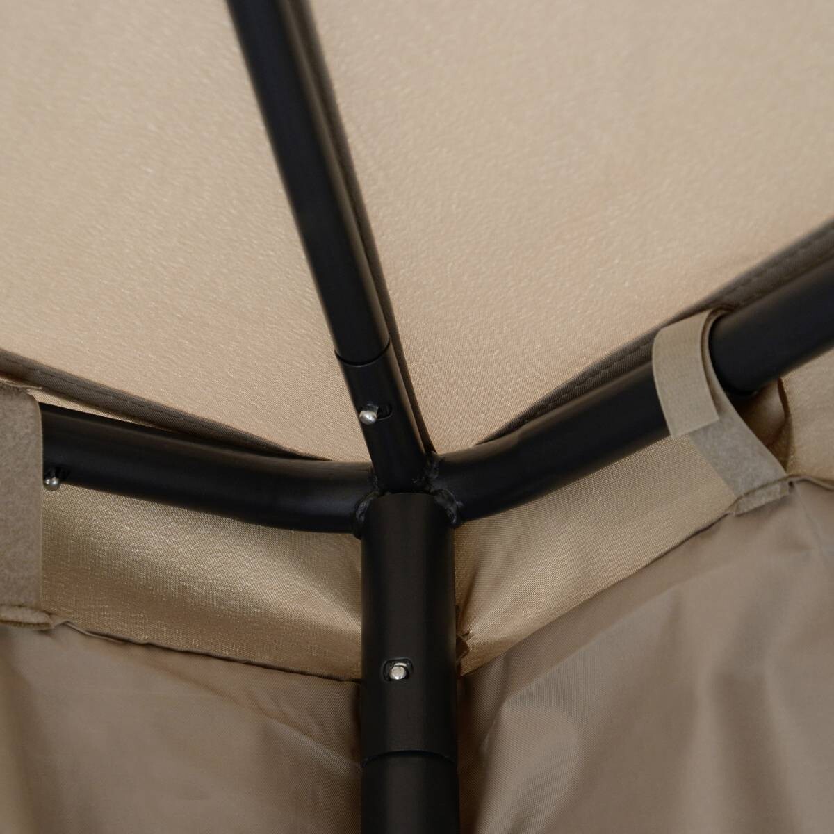 Outsunny Gartenpavillon beige Metall B/H/L: ca. 295x263x295 cm