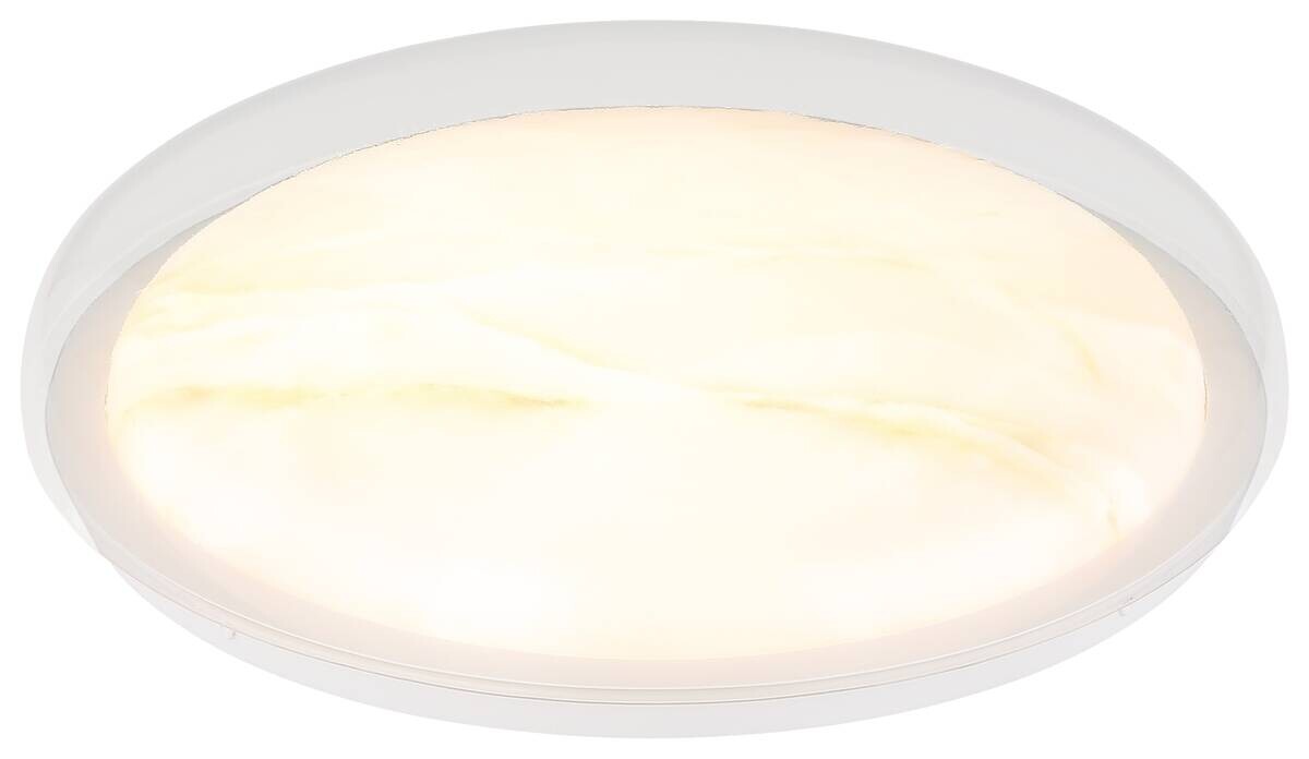 GLOBO LED-Deckenleuchte Marmoroptik weiß Metall Kunststoff H/D: ca. 8x38,5 cm 1 Brennstellen