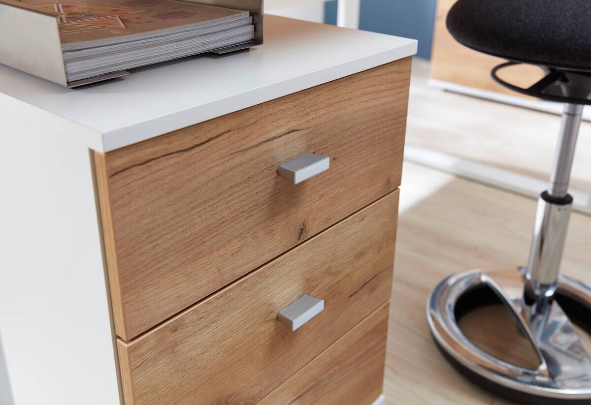 Badezimmer-Set 8019-513 weiß Eiche Navarra Nachbildung B/H/T: ca. 158x75x79 cm