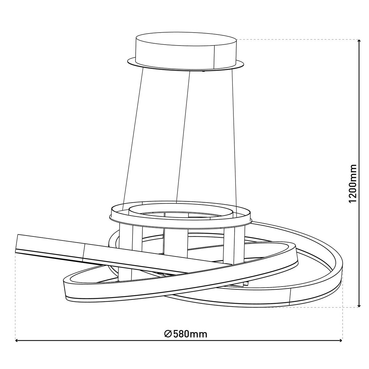 Näve Leuchten Pendelleuchte 6107960 Alu Kunststoff Metall B/H/T: ca. 58x120x58 cm null 3 Brennstellen