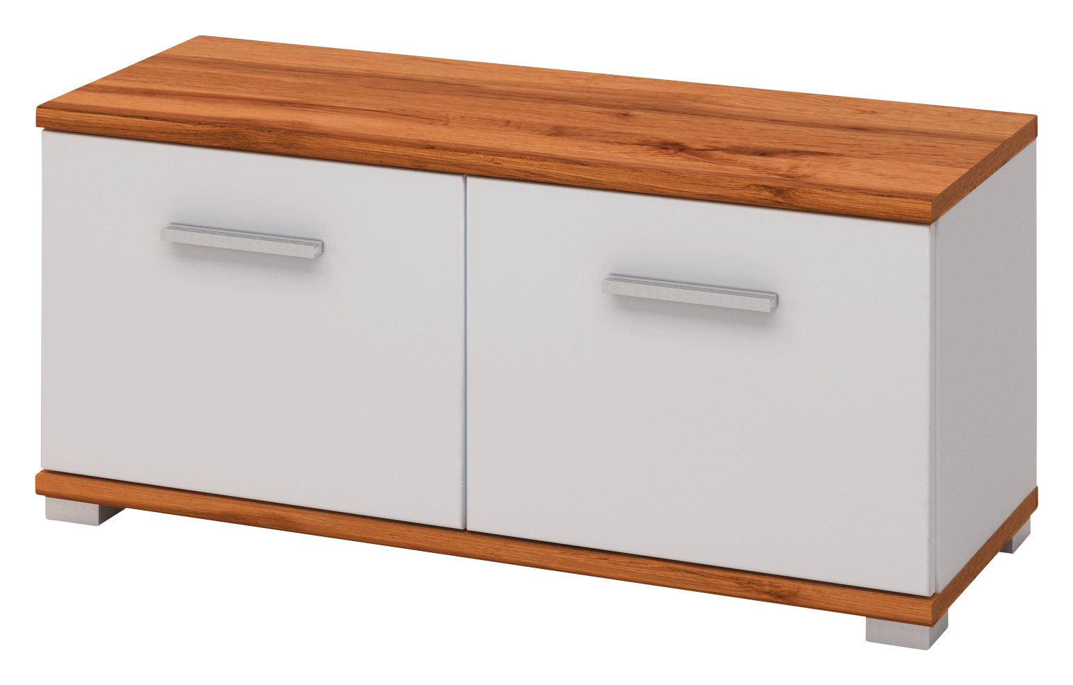 Sitzbank Hola Eiche Wotan Nachbildung weiß Hochglanz B/H/T: ca. 90x40x34 cm