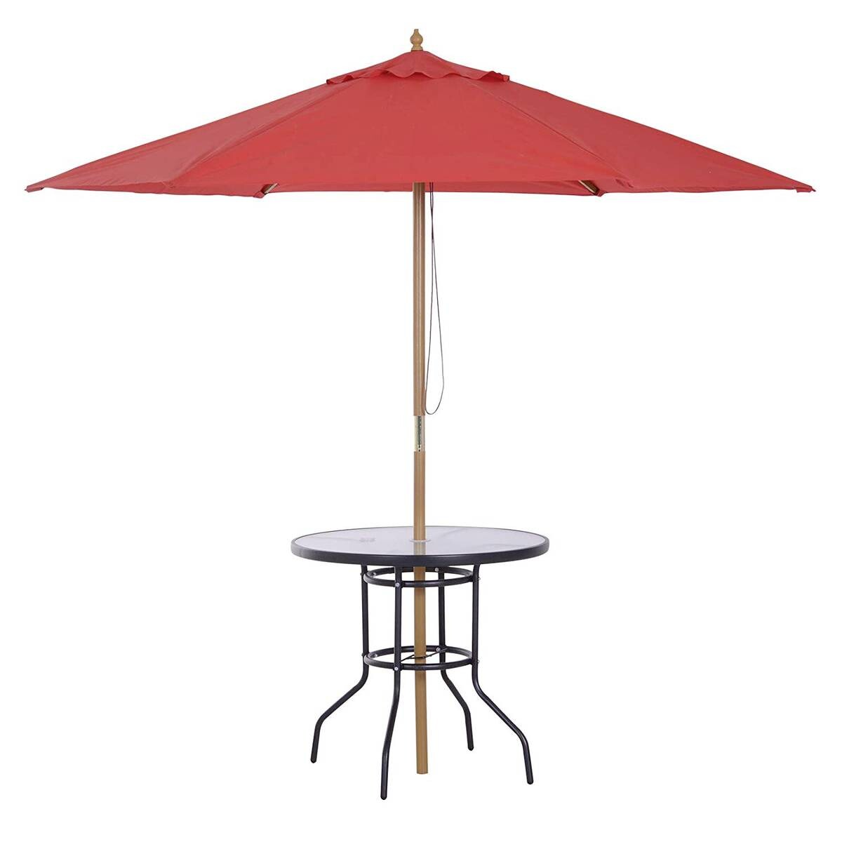 Outsunny Gartentisch schwarz Stahl H/D: ca. 72x80 cm