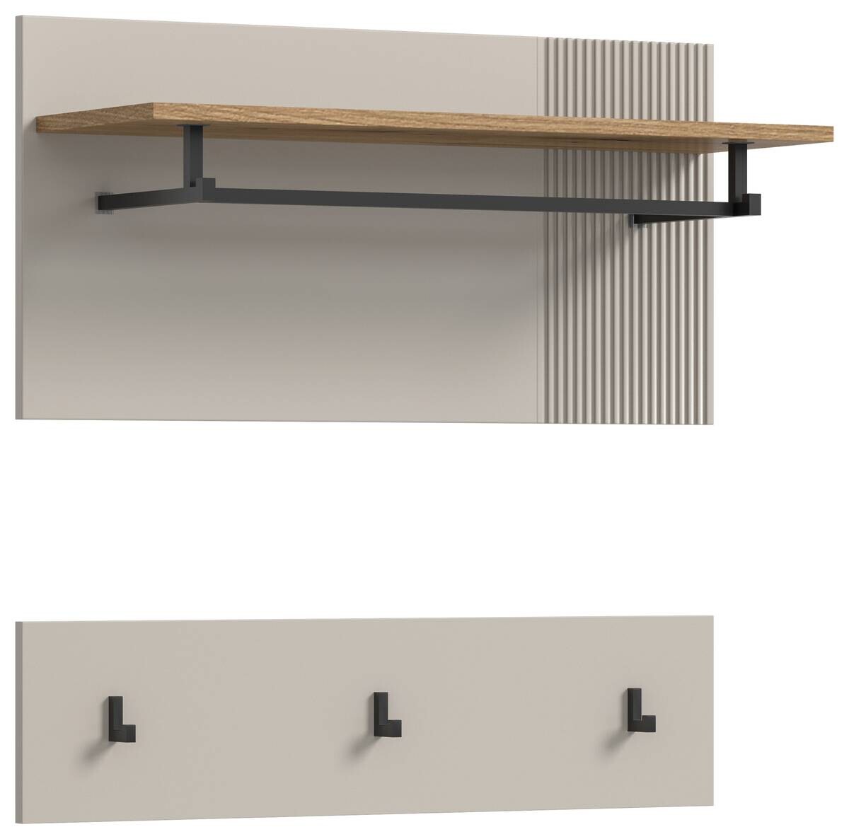 Garderobenpaneel Slide Kaschmirgrau Nachbildung Evoke Oak Nachbildung B/H/T: ca. 80x80x28 cm