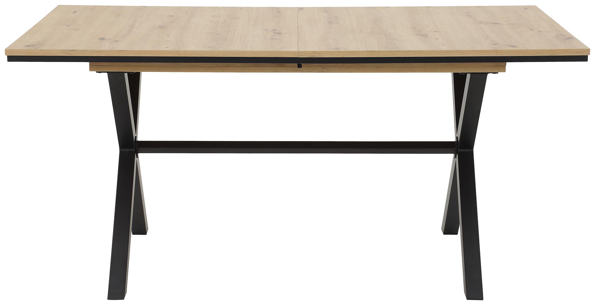 Esstisch KARINA Eiche Artisan Nachbildung schwarz pulverbeschichtet B/H/T: ca. 160x76x90 cm