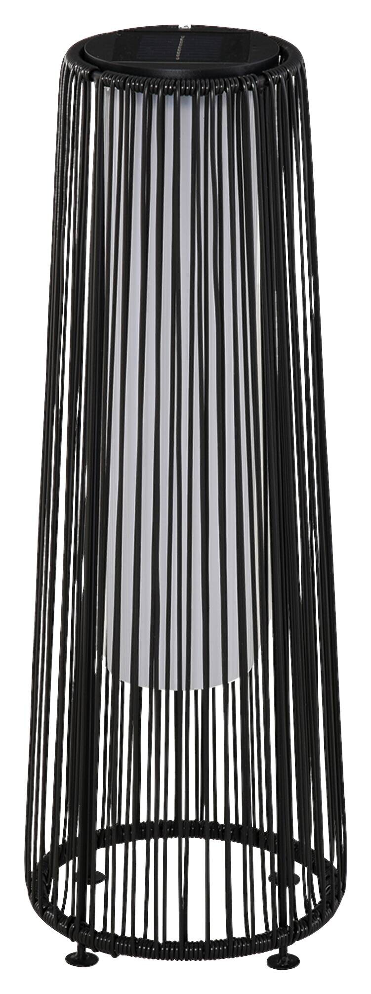 Solarleuchte schwarz Stahl Polyester Kunststoff B/H/L: ca. 21,5x61x21,5 cm