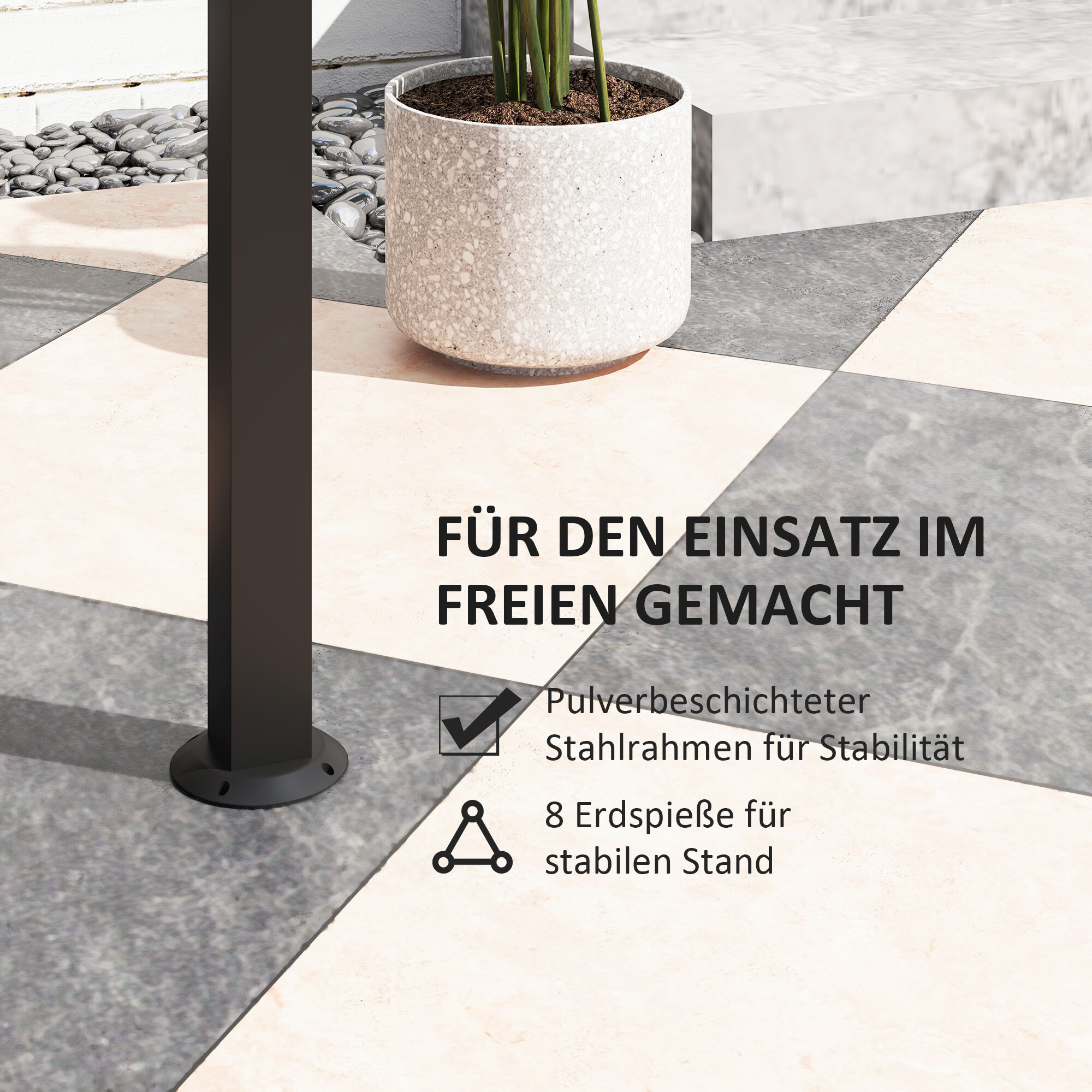 Outsunny Grillpavillon dunkelgrau Polyester B/H/L: ca. 110x235x233 cm