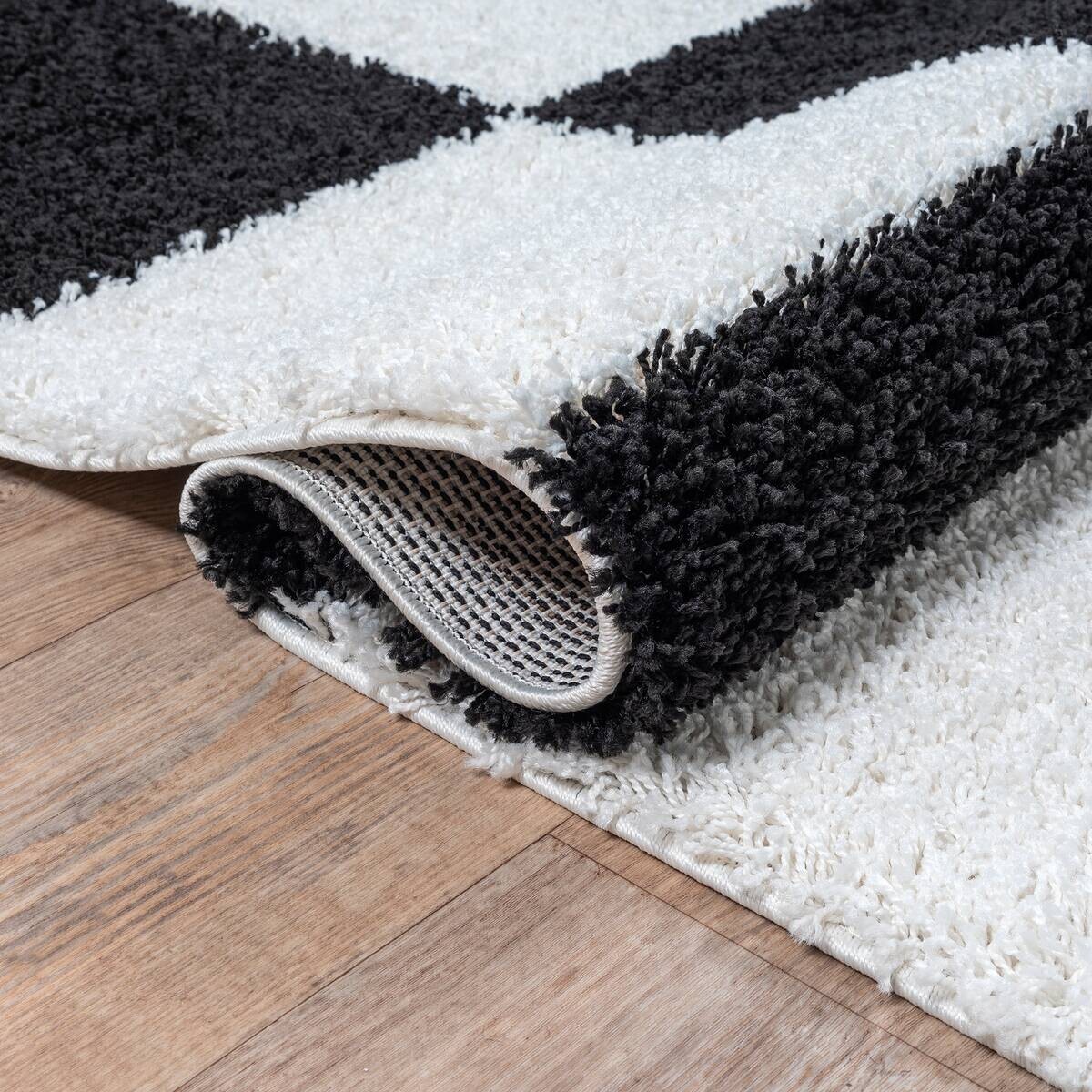 Sanat Hochflorteppich MILANO schwarz D: ca. 120 cm